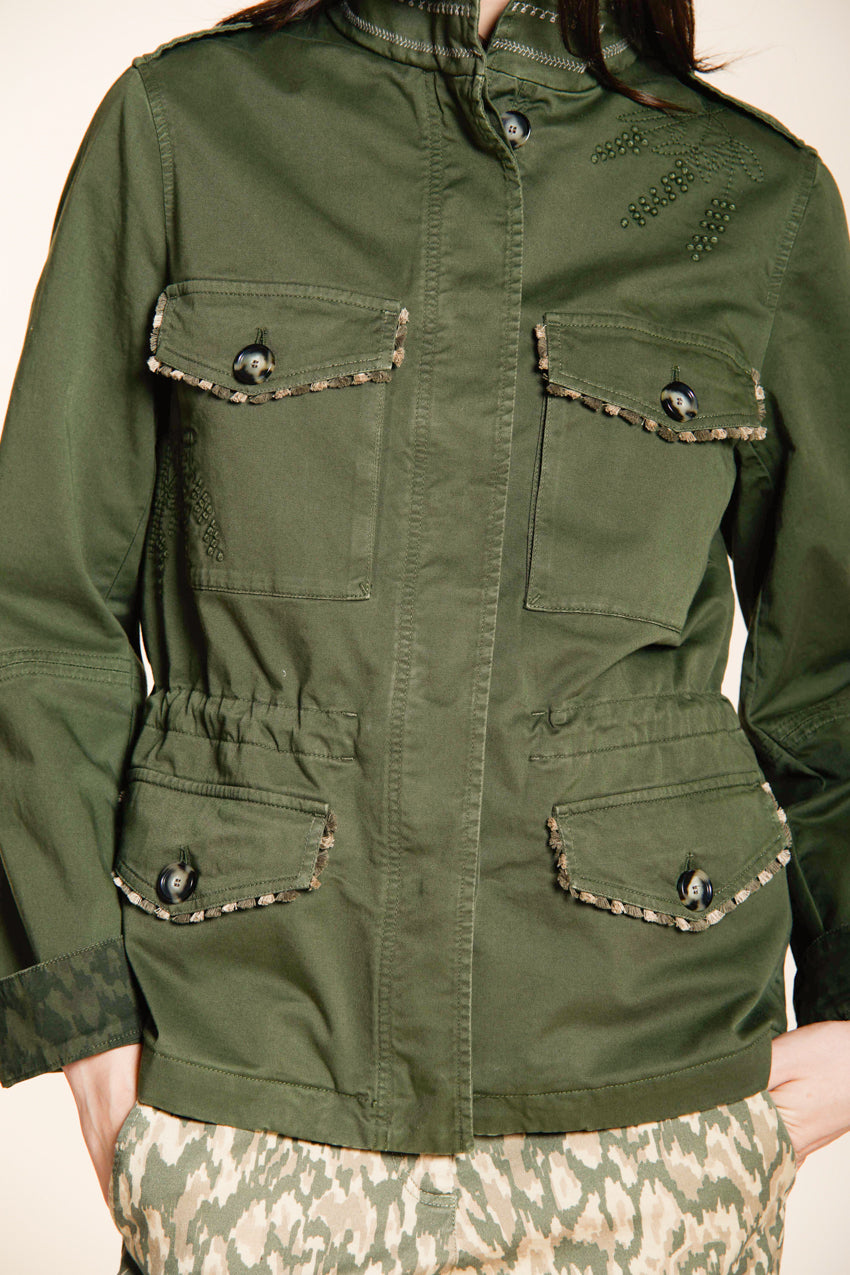 Eva veste femme en twill broderie fleurs