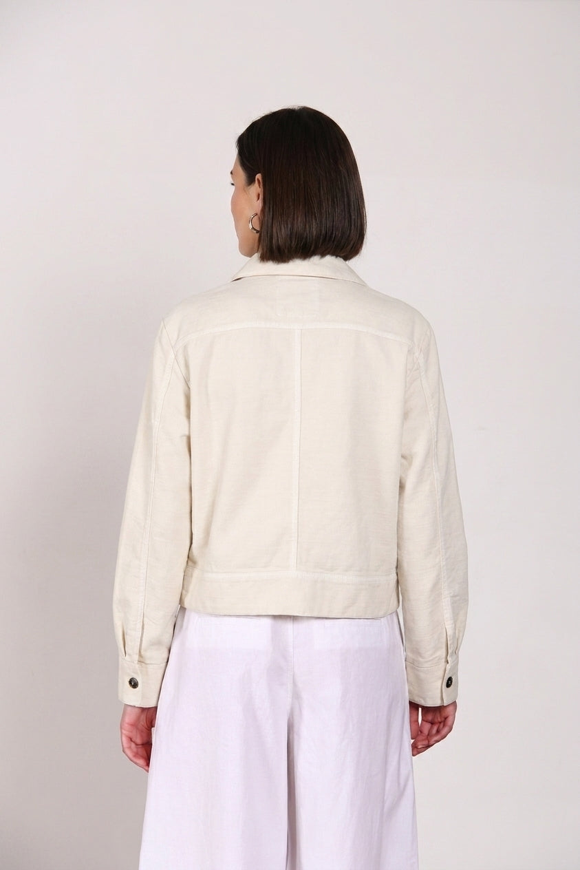 Eva veste femme en twill broderie fleurs