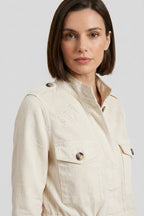 Eva veste femme en twill broderie fleurs