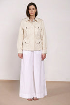 Eva veste femme en twill broderie fleurs