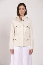 Eva veste femme en twill broderie fleurs