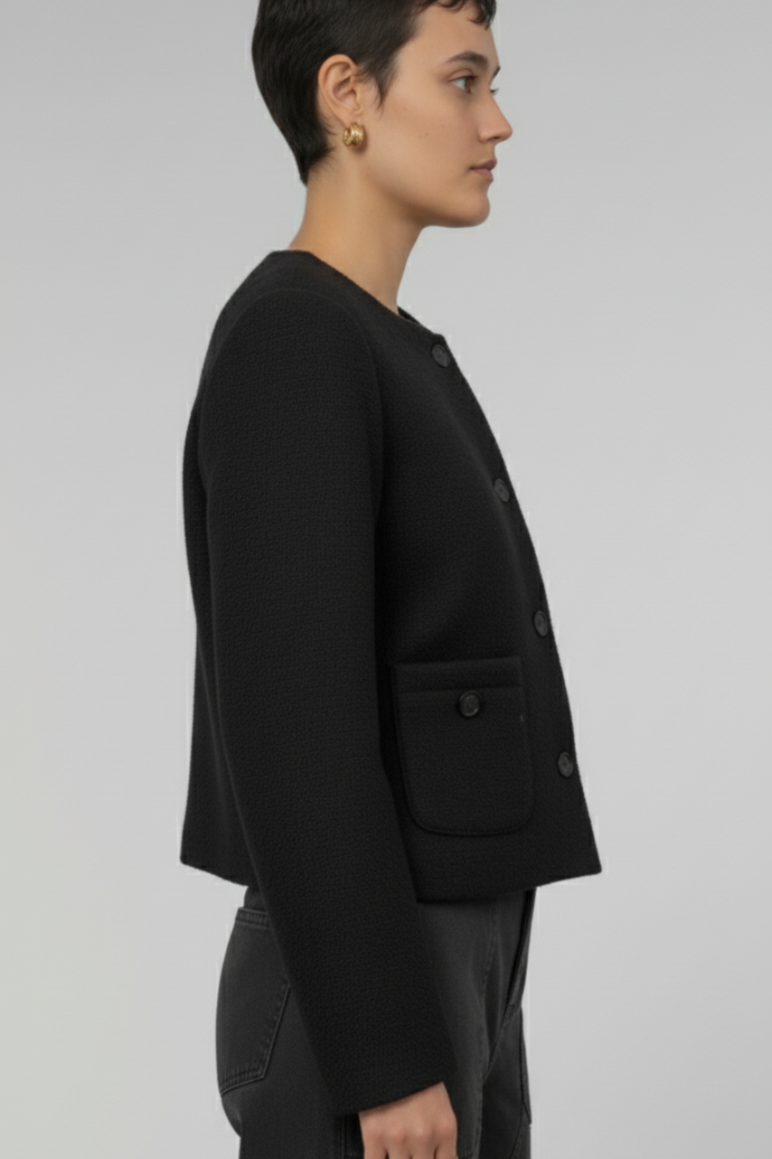 Lou Lou veste cropped femme en bouclé laine mélangée