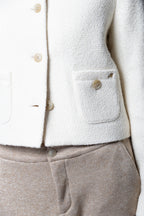 Lou Lou Cropped-Damenjacke aus Bouclé-Mischwolle