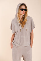 Marta felpa donna a manica corta in jersey spugna