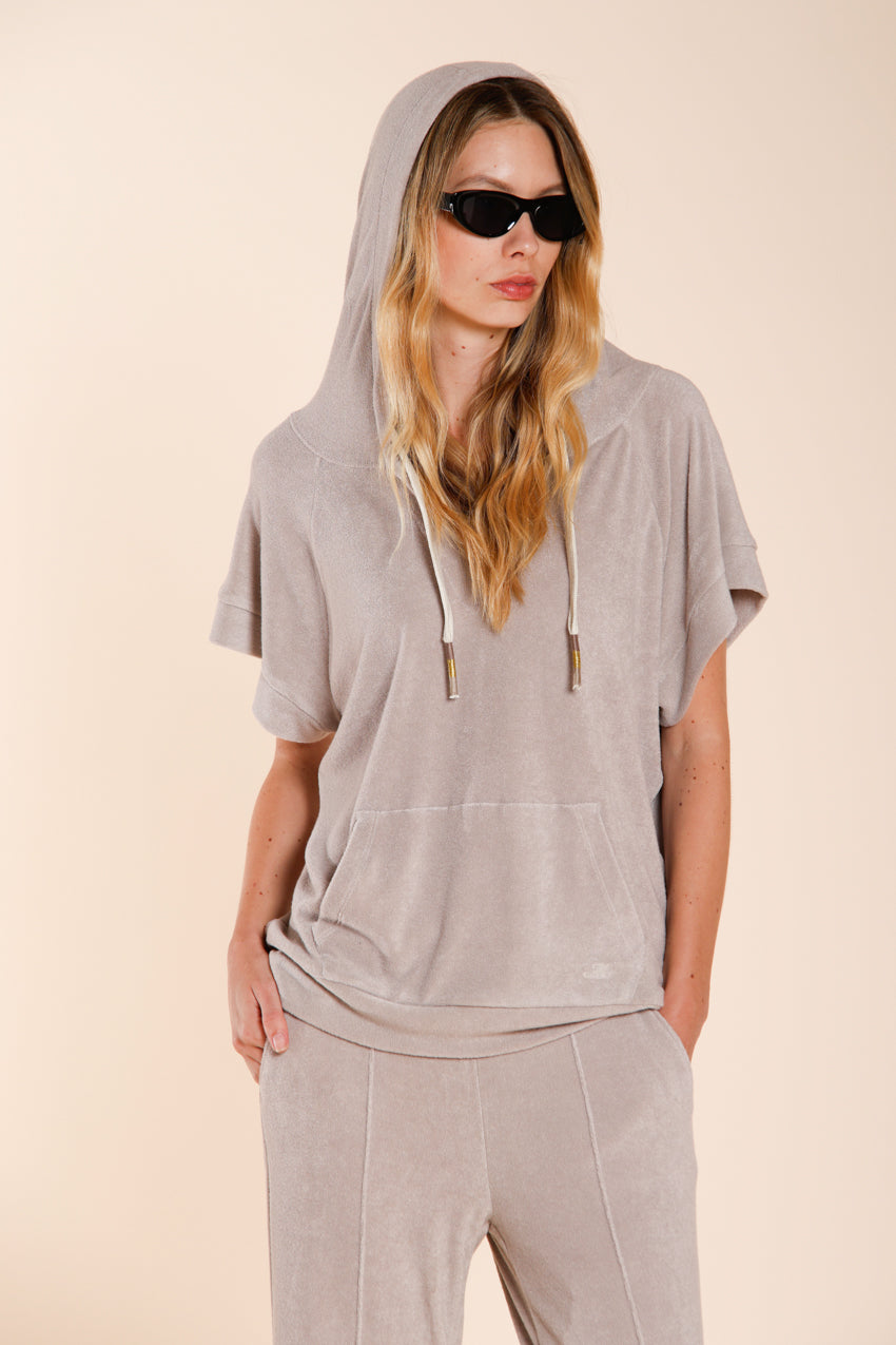 Marta felpa donna a manica corta in jersey spugna