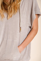 Marta felpa donna a manica corta in jersey spugna