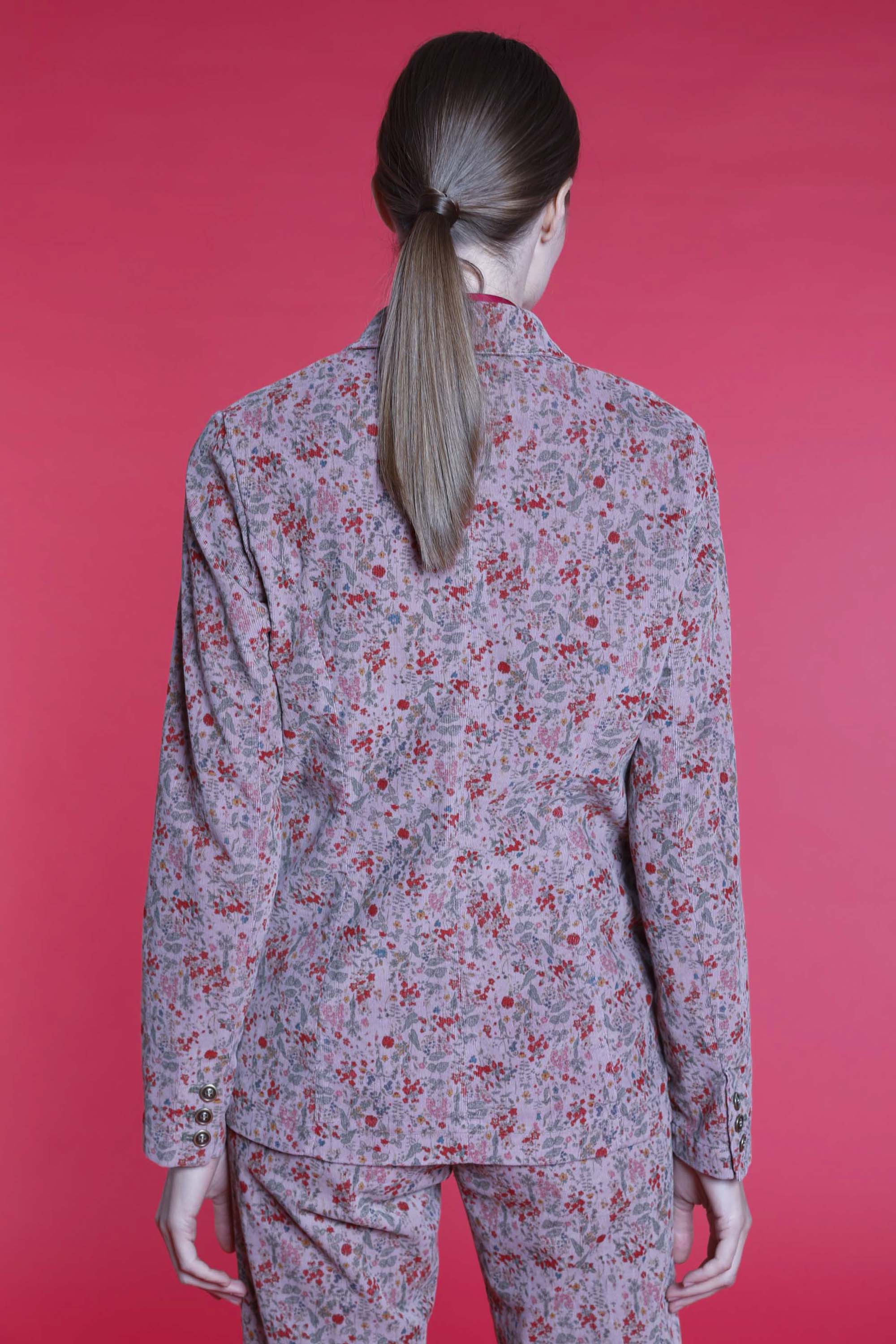Immagine 6 di blazer donna in velluto color cipria con pattern fiori modello Theresa di Mason's