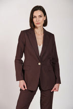 Irene women's blazer in linen and viscose blend canvas