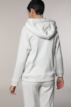 Hoodie felpa donna con cappuccio in jersey con lurex