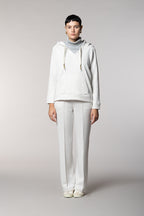 Hoodie felpa donna con cappuccio in jersey con lurex