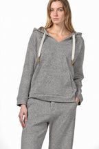 Hoodie sweat femme en jersey effet maille