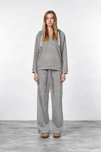 Hoodie sweat femme en jersey effet maille