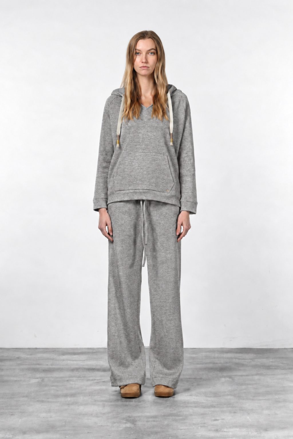 Hoodie sweat femme en jersey effet maille