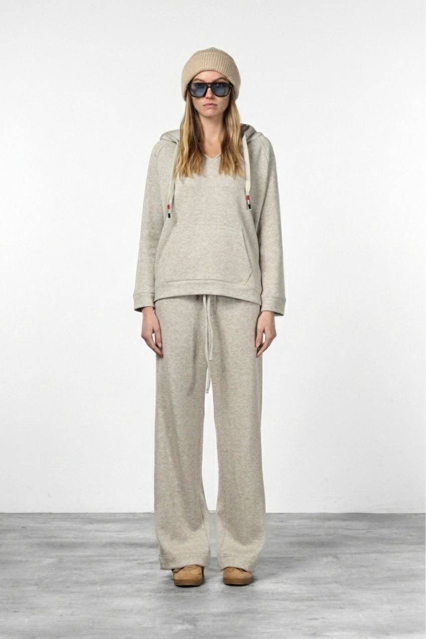 Hoodie sweat femme en jersey effet maille