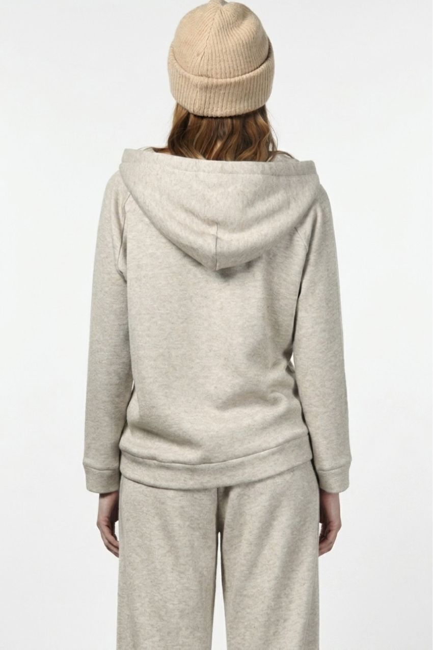 Hoodie sweat femme en jersey effet maille