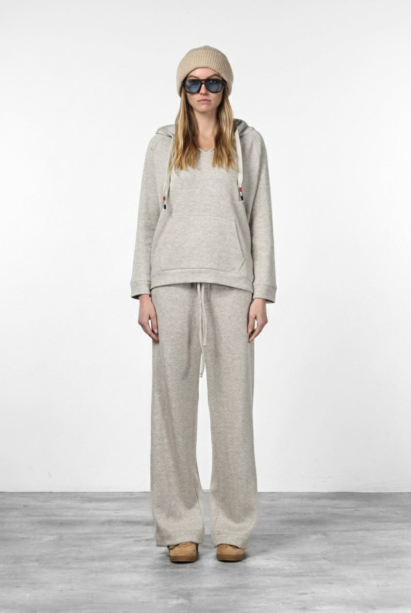 Hoodie sweat femme en jersey effet maille