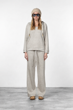 Hoodie Damen-Sweatshirt aus Jersey in Strickoptik