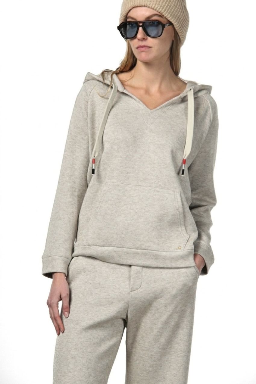 Hoodie sweat femme en jersey effet maille