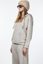 Hoodie Damen-Sweatshirt aus Jersey in Strickoptik