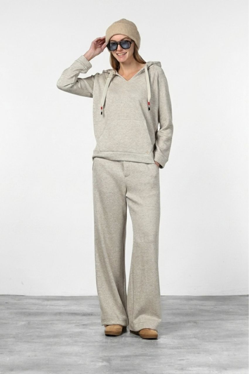 Hoodie sweat femme en jersey effet maille