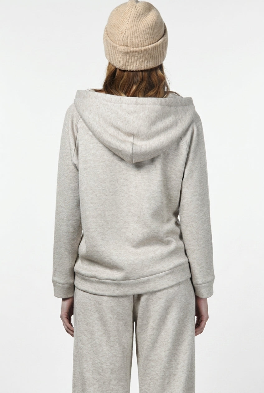 Hoodie sweat femme en jersey effet maille