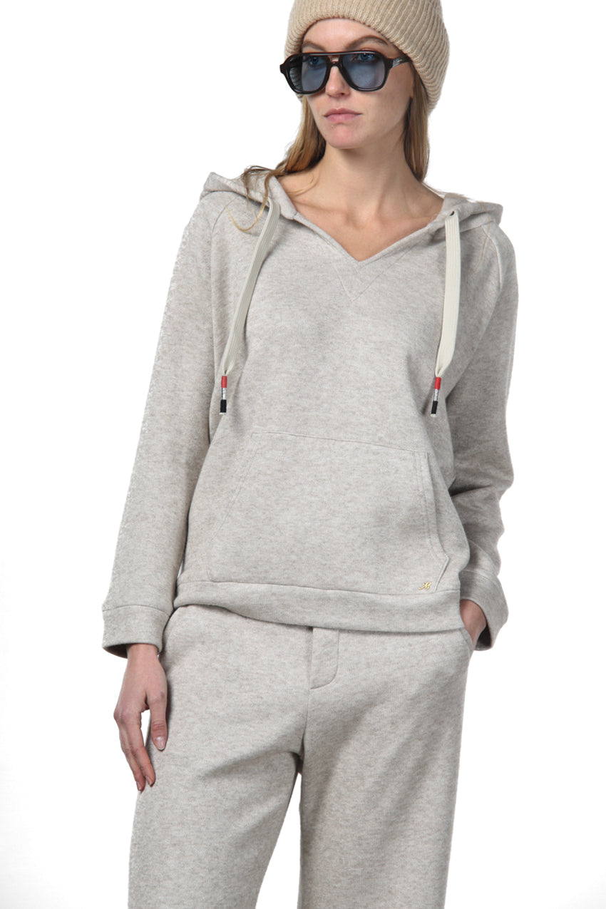 Hoodie sweat femme en jersey effet maille