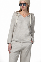 Hoodie Damen-Sweatshirt aus Jersey in Strickoptik