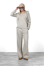 Hoodie Damen-Sweatshirt aus Jersey in Strickoptik