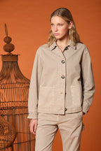 Irma Damenjacke aus gestreiftem Panama-Gewebe