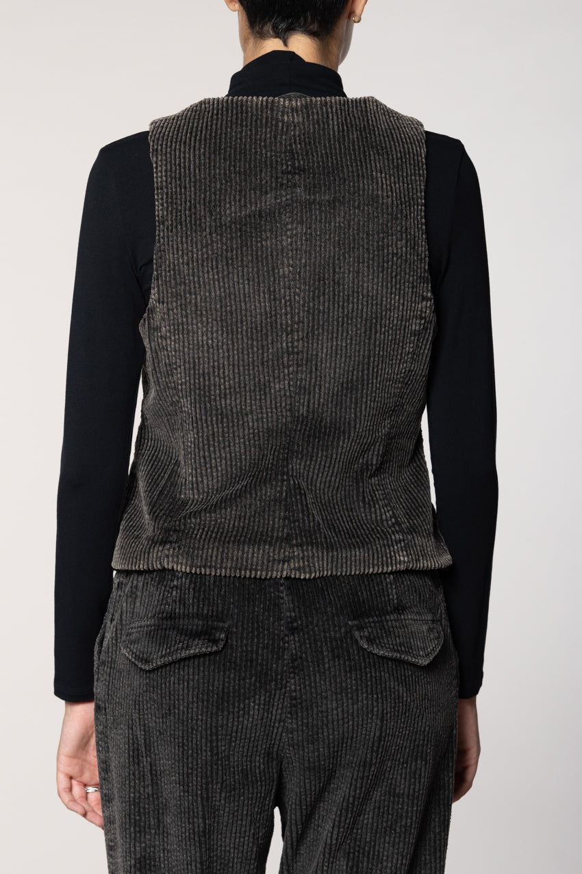 Ellen gilet femme en velours à grosses côtes