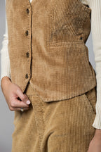 Ellen gilet femme en velours à grosses côtes