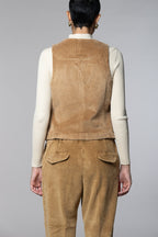 Ellen gilet femme en velours à grosses côtes