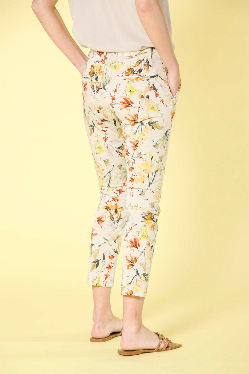 image 4 de Mason's pantalon chino en coton extensible à fleurs pour femmes jaqueline curvie couleur stuc