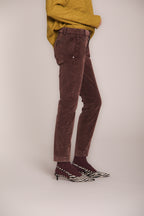Foto 3 Jaqueline Archivio pantaloni chino donna in velluto 1000 righe slim fit