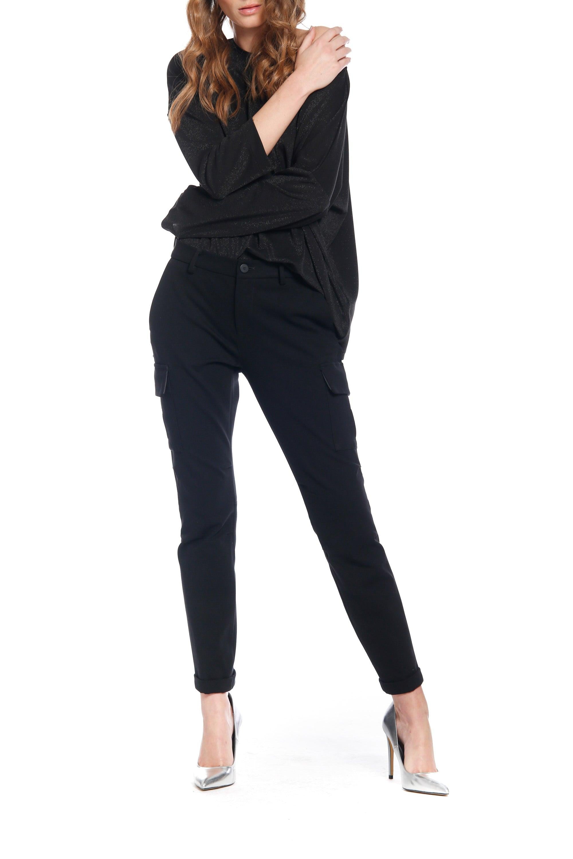 picture 2 of women's Chile City cargo pants in black jersey by Mason's