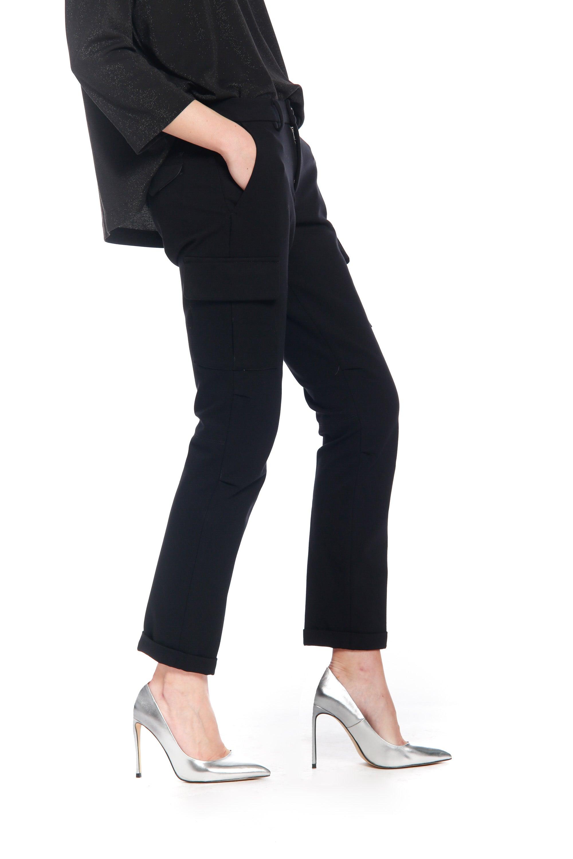 Bild 1 der Damen- Cargo  Hose aus Jersey Schwarz Modell Chile City von Mason’s