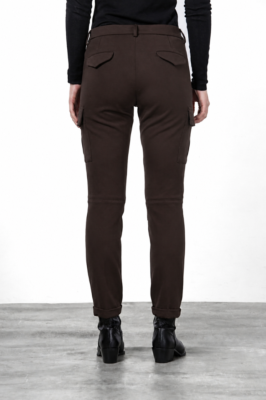 Chile City pantalone cargo donna in jersey tecnico slim fit