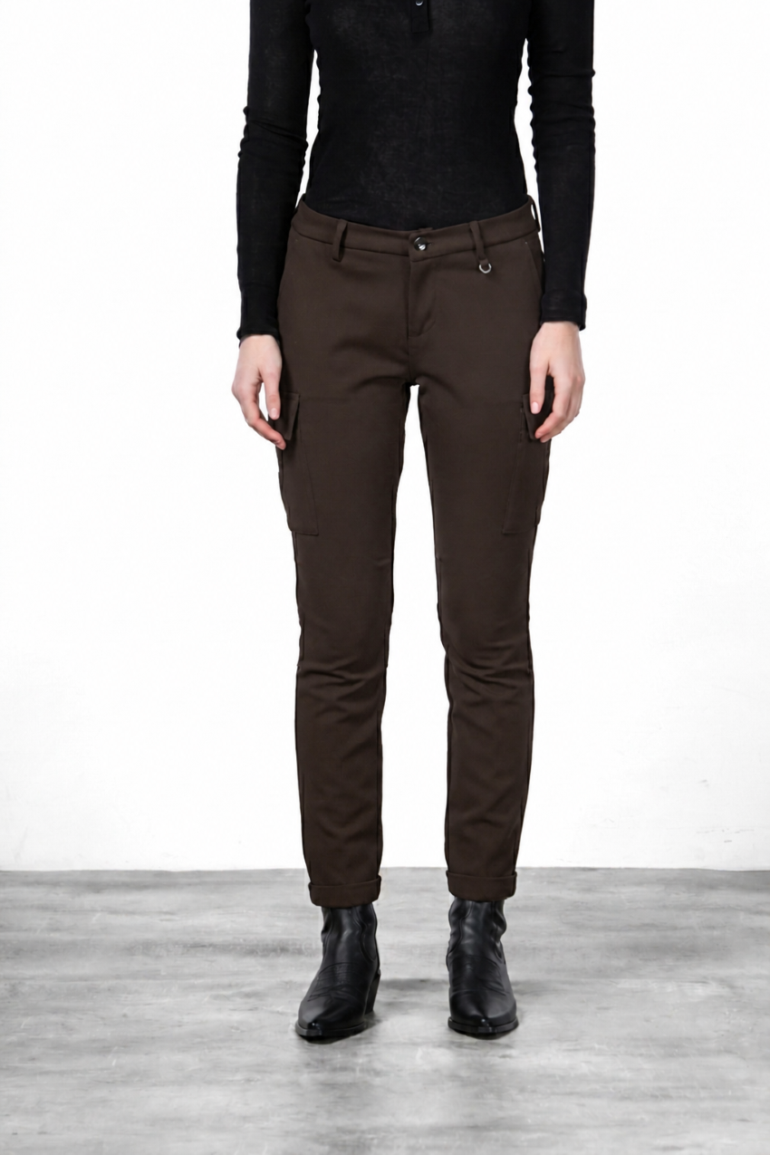 Chile City pantalone cargo donna in jersey tecnico slim fit