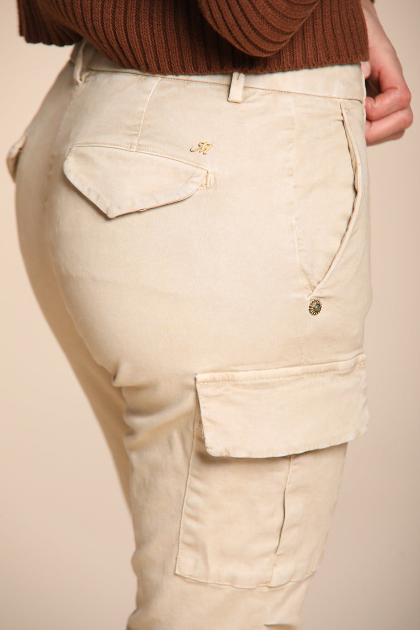 Chile City pantalone cargo donna in raso slim fit