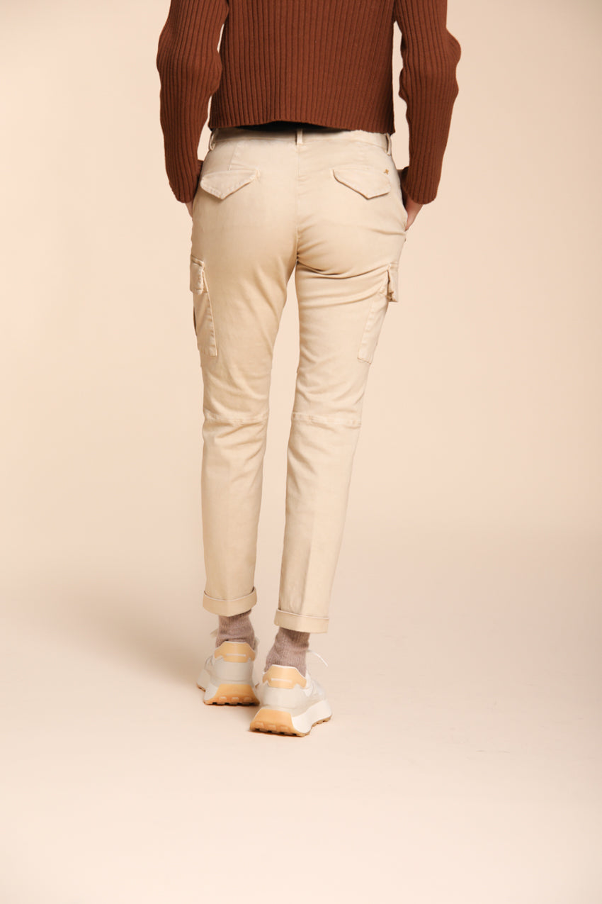 Chile City pantalon cargo femme en satin slim fit