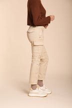 Chile City pantalone cargo donna in raso slim fit