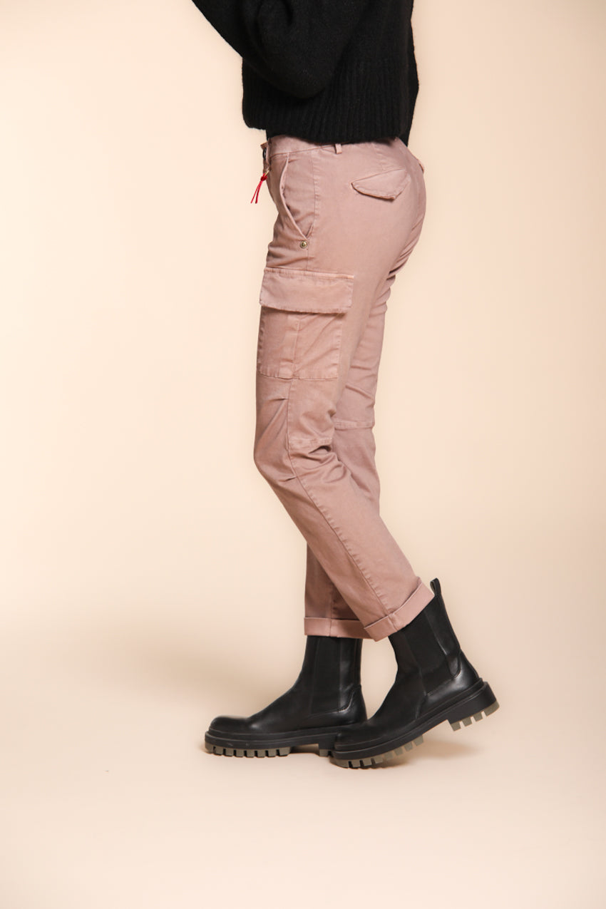 Chile City pantalone cargo donna in raso slim fit