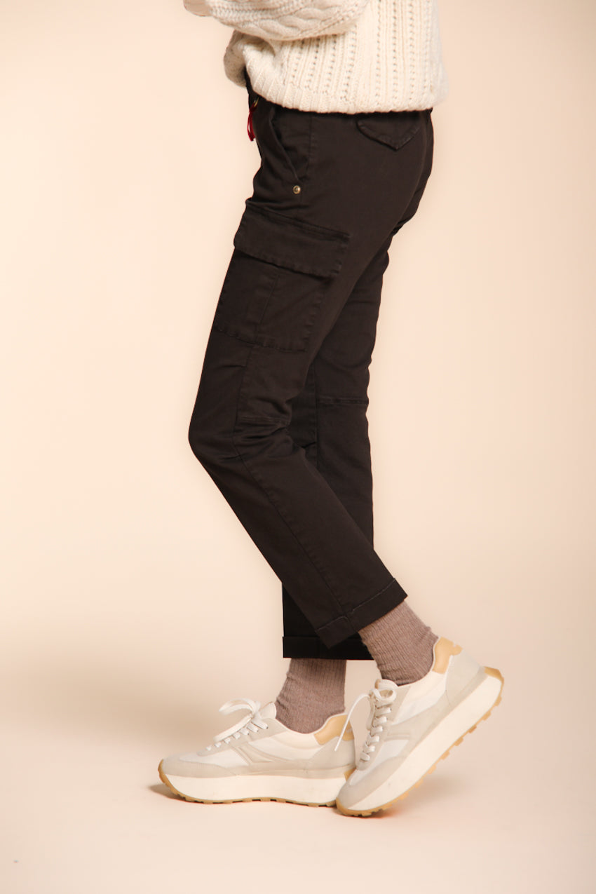 Chile City pantalon cargo femme en satin slim fit