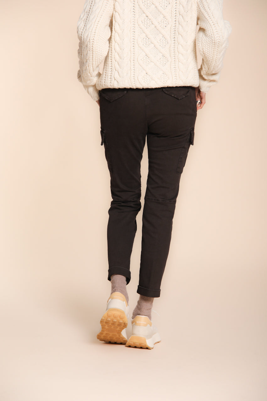 Chile City pantalon cargo femme en satin slim fit