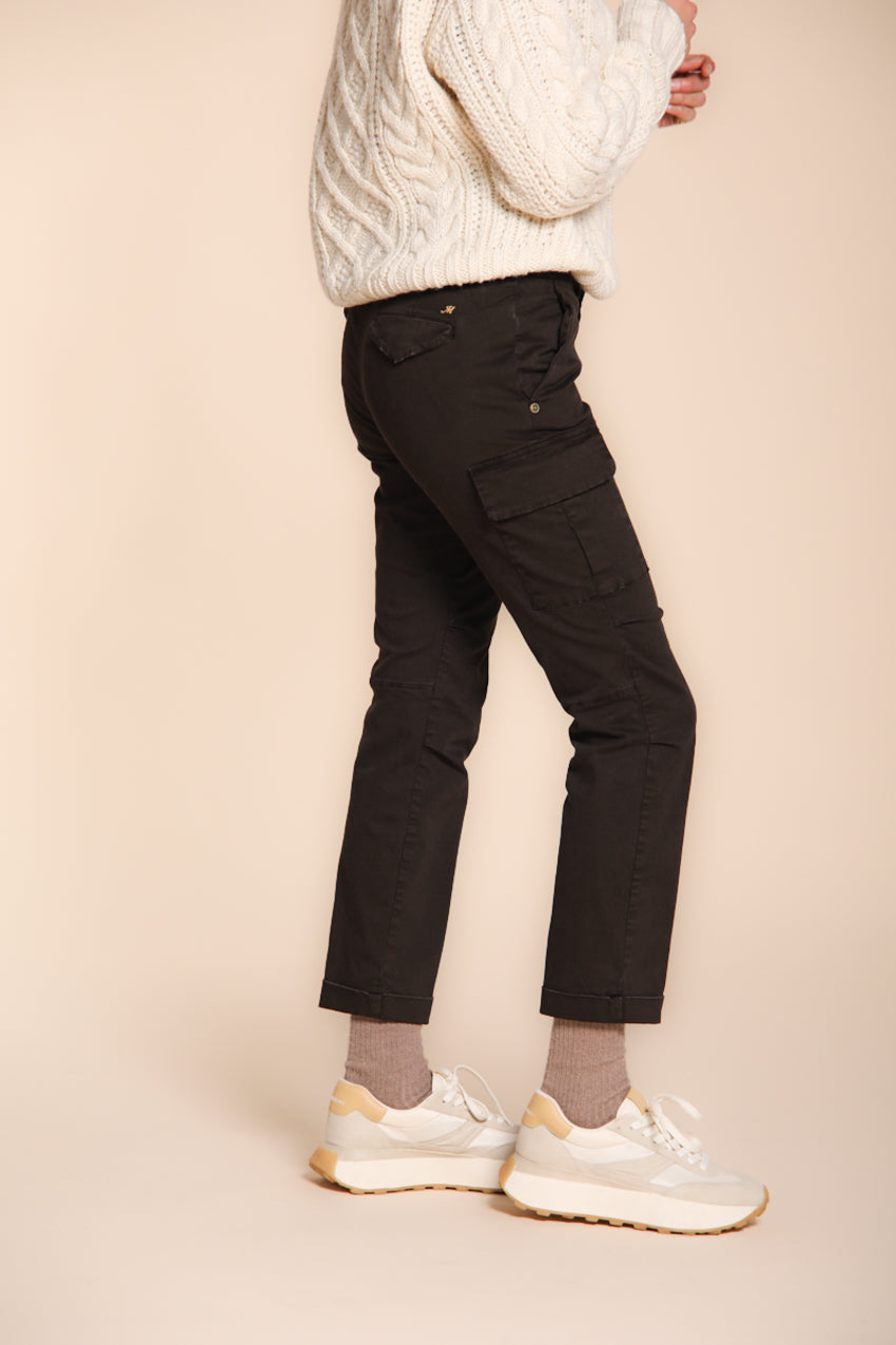 Chile City pantalon cargo femme en satin slim fit