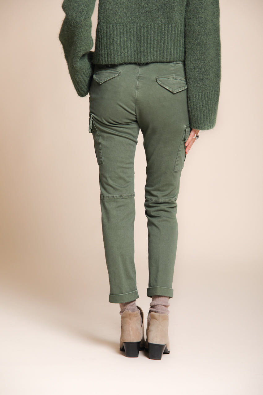 Chile City pantalon cargo femme en satin slim fit