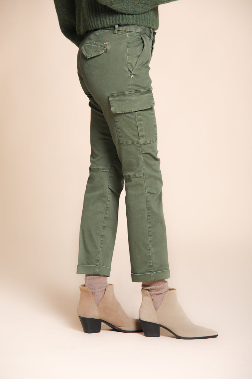 Chile City pantalon cargo femme en satin slim fit