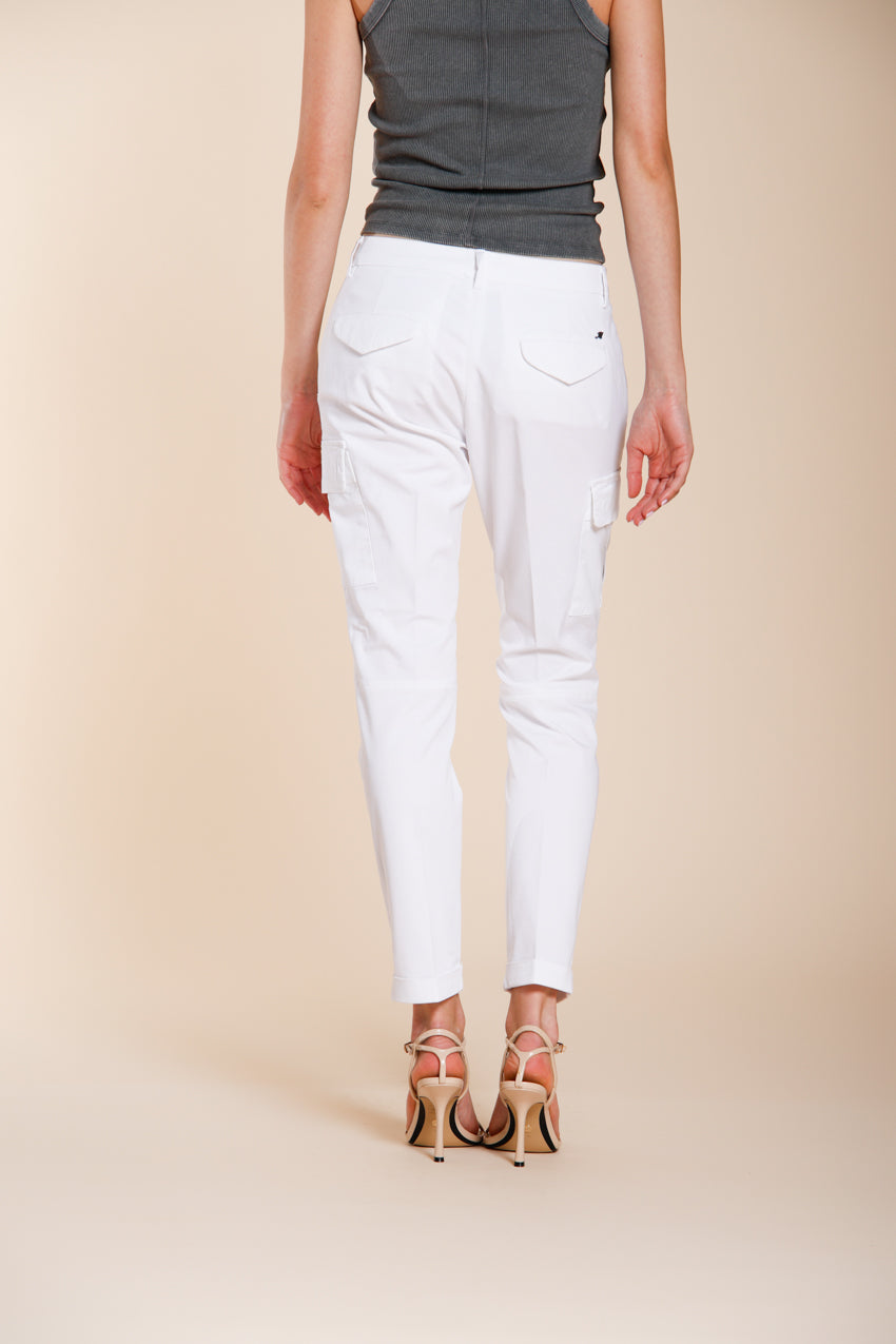 Chile City pantalon cargo femme en gabardine stretch slim fit