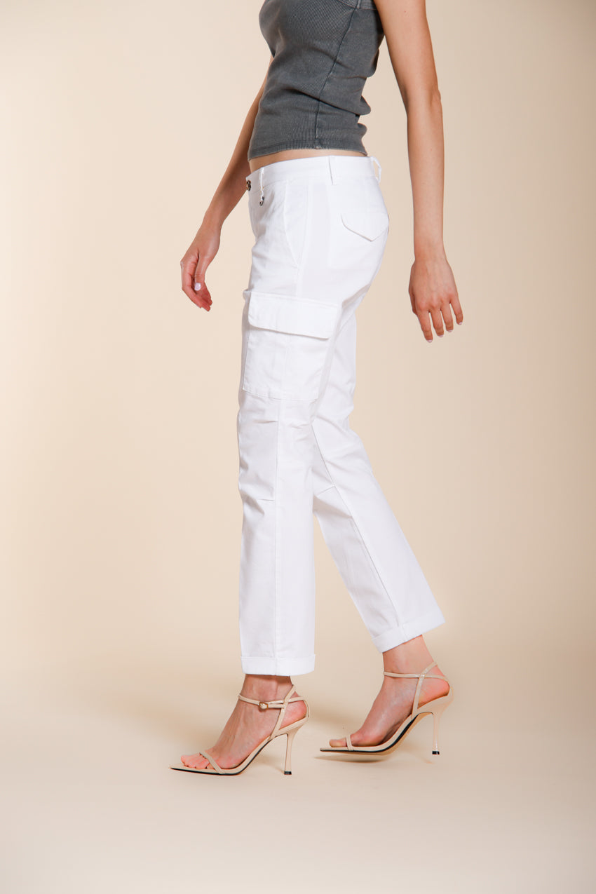 Chile City pantalon cargo femme en gabardine stretch slim fit