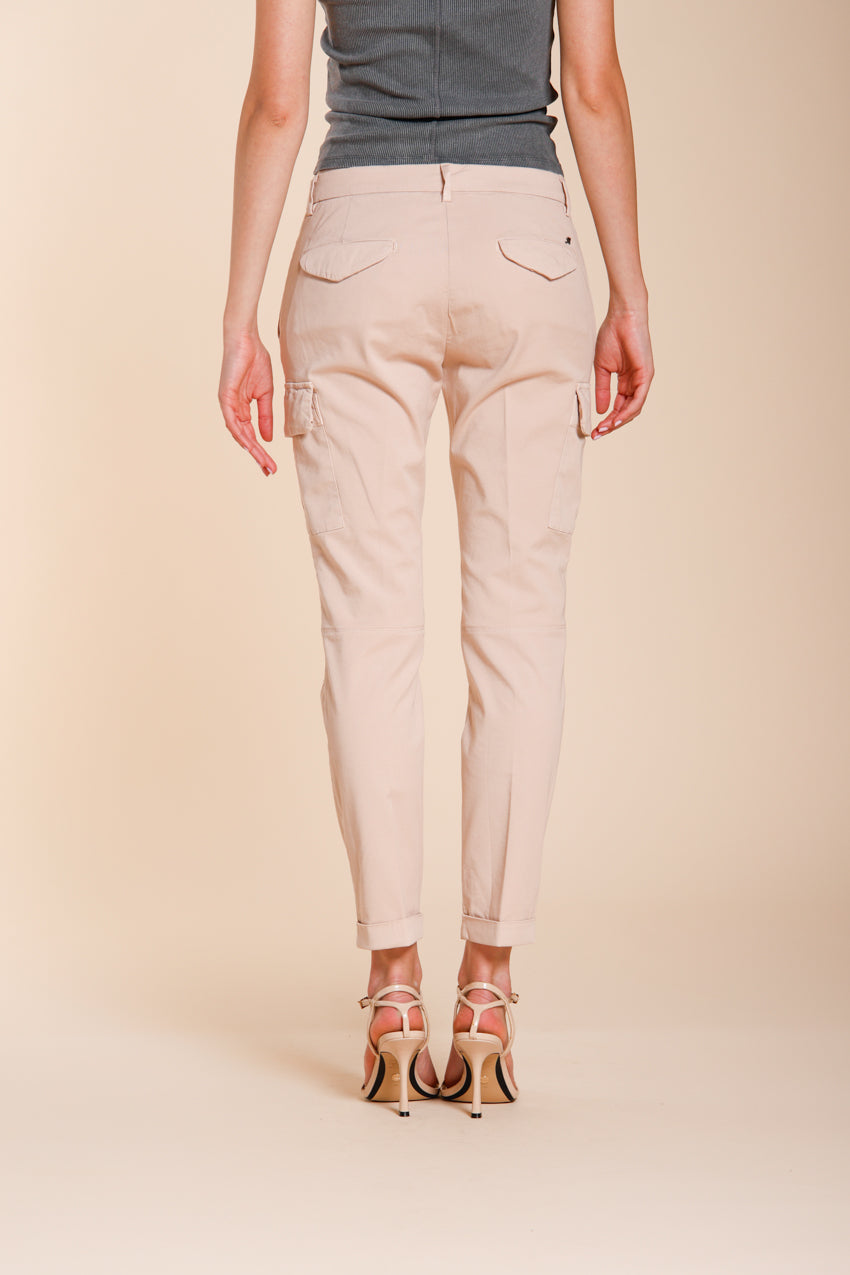 Chile City pantalon cargo femme en gabardine stretch slim fit
